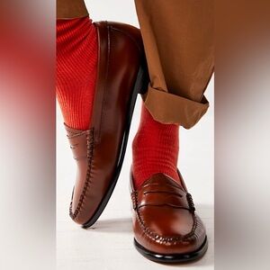 NEW•GH BASS WOMEN’S WHITNEY LOAFERS• SIZE 8.5 COGNAC BROWN•BRAND NEW & FLAWLESS